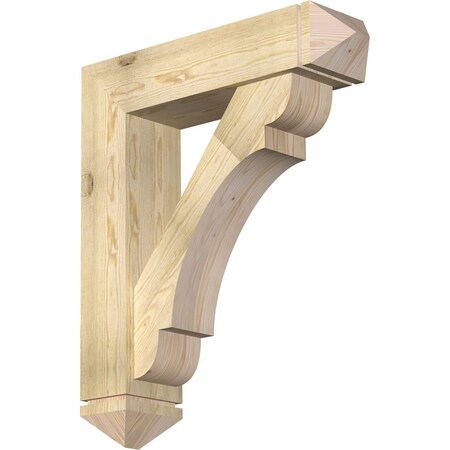 Olympic Arts And Crafts Rough Sawn Bracket W/ Offset Brace, Douglas Fir, 8W X 32D X 38H